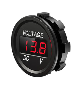 Su Geçirmez Dc 6V / 48V Voltmetre Yuvarlak Panel Tip Montajlanabilir Dijital Kırmızı Renk Led Ekran