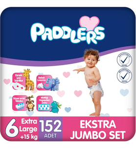 Bebek Bezi 6 Numara X-Large (15+ Kg) 152 Adet – Ekstra Set