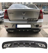 Dacia Logan Sedan Difüzör Arka Tampon Eki 2 Egzoz Çıkışlı Siyah