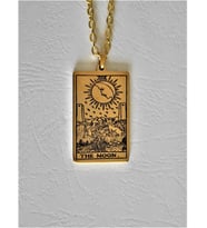 24 Ayar Has Altın Kaplama The Moon Tarot Gümüş Kolye