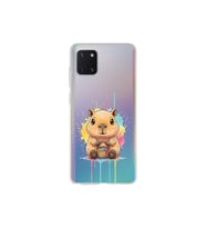 Samsung Galaxy A81 ile Uyumlu Splash Kapibara Tasarımlı Şeffaf Silikon Kılıf