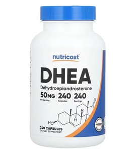 Nutricost DHEA 50mg, 240 Capsules - Gluten Free, Soy Free, Non-GMO (Renksiz)