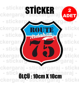 75 ardahan memleket rota gidiş etiket sticker çıkartma - 2 adet - motosiklet araba otomobil kamyon kamyonet cam uyumlu