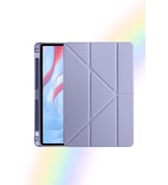 Galaxy Tab A9+ / A9 Plus 11 İnç 2023 Uyumlu Fuchsia Kalem Bölmeli Akıllı Tablet Kılıfı (Mor)
