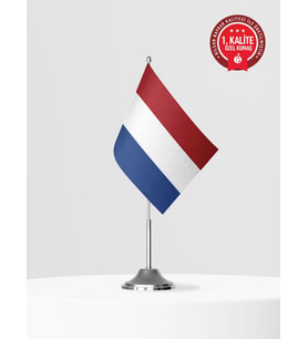 Hollanda Tekli Masa Bayrağı Set - Saten Kumaş 1. Kalite