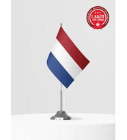 Hollanda Tekli Masa Bayrağı Set - Saten Kumaş 1. Kalite