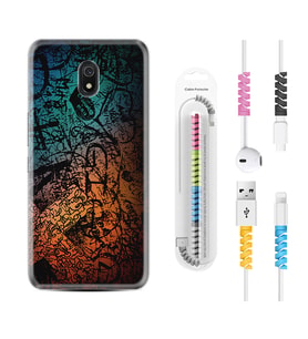 Xiaomi Redmi 8A 8 Pro 9C 9T 10C 11T Pro Kılıf Kablo Koruma Spiral Silikon İşaretler Tuval 1716