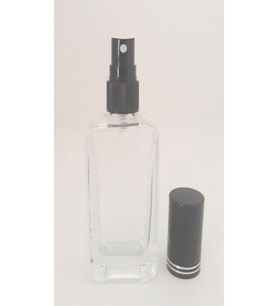 BOŞ PARFÜM ŞİŞESİ 50 ML (3 ADET) SİYAH KAPAK PLASTİK VALF IPHONE BOŞ ŞİŞE