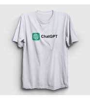 Presmono Unisex Beyaz Logo Ai Chatgpt Yapay Zeka T-Shirt 442370tt (Beyaz)