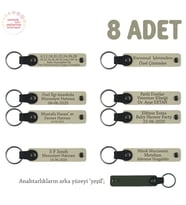 Sütlü Kahve & Yeşil, Karne Hediyesi İçin Tüm Sınıfa Özel, 8' li Set, Hediyelik Hatıra Anahtarlığı