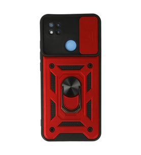 Xiaomi Redmi 9c Kılıf Pars Lens Yüzüklü Silikon - Kırmızı