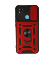 Xiaomi Redmi 9c Kılıf Pars Lens Yüzüklü Silikon - Kırmızı