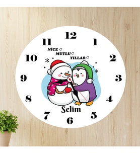 İsimli Yılbaşı Duvar Saati