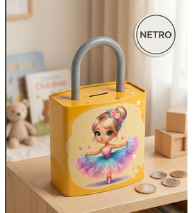 KİLİT Şeklinde Dev Boy Kumbara 26x17 Cm Hediyelik Metal Kumbara KAPAKLI kolay açılabilir model