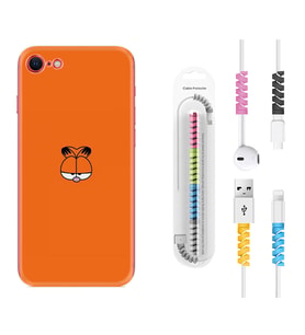 Apple iPhone 5 6 7 8 Plus Se XR Kılıf Kablo Koruma Spiral Silikon Garfi 1733