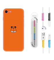 Apple iPhone 5 6 7 8 Plus Se XR Kılıf Kablo Koruma Spiral Silikon Garfi 1733