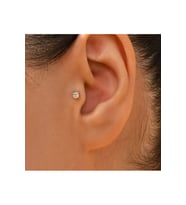 3 MM Tektaş Cerrahi Çelik Piercing Tragus Helix Kıkırdak Conch Gold Renk 6 Mm (Çok Renkli)