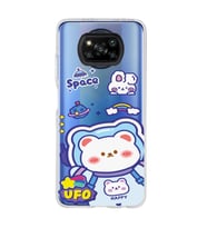 Poco X3 PRO / X3 NFC Uyumlu Ufo Ayı Tasarımlı Şeffaf Telefon Kılıfı