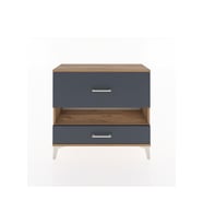 Arges Şifonyer Tek Raflı 2 Çekmeceli 88x30x80 Çam-Antrasit