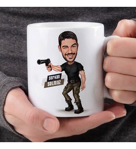 Kişiye Özel Nişan Alan Erkek Karikatürlü Kupa Bardak