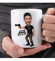 Kişiye Özel Nişan Alan Erkek Karikatürlü Kupa Bardak