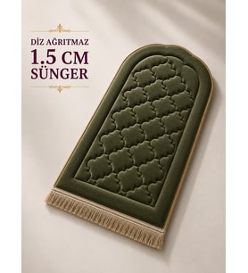 Diz Ağrıtmaz Ortopedik Seccade 1.5 cm Süngerli Kaymaz Taban Çanta Hediyeli