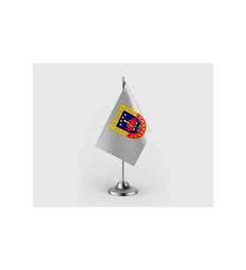 Jandarma Logosu Tekli Saten Masa Bayrağı Seti