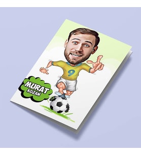 Kişiye Özel İyi Futbolcu Karikatürlü Tebrik Kartı