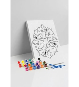 Kardan Adam Desenli Mandala Tuval Boyama Seti 40x50 cm