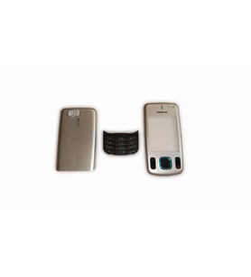 Nokia 6600s Kapak Nokia 6600s uyumlu Gri ön Kapak Arka Kapak ve Tuş Takımı