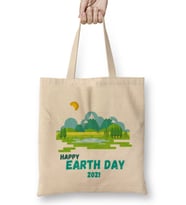 Happy Earth Day 2021 Bez Çanta Uzun Saplı