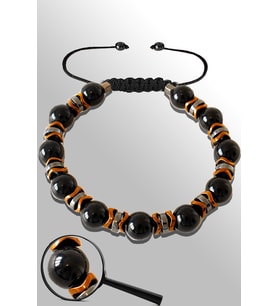 Sertifikalı Rose Hematitli 8 Mm Doğal Şungit (Shungite) Taşı Bileklik