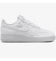 Nike Air Force 1 AF1 07 Rose Pattern Unisex Leather Sneaker Güldesenli Hakiki Deri Günlük Spor Ayakkabı Beyaz