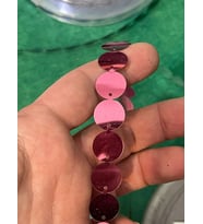 1 CM DELİKLİ PARLAK PEMBE ÇANTA GİYİM PUL PAAYET (1 METRE)
