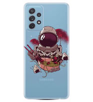 Kılıfland Samsung Galaxy A72 Kılıf Silikon Resimli Kapak Astronaut Noodle Stok 1240