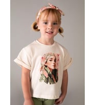 Mayoral Kız Çocuk Saç Bantlı Tshirt Bej