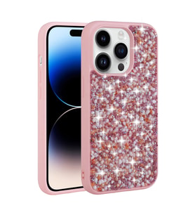 Apple iPhone 14 Pro Max Kılıf Parlak Taşlı Tasarım Zore Linea Kapak
