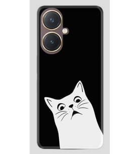 Vivo Y27 Kılıf Desenli Silikon Platinium Series Şaşkın Kedi 1900