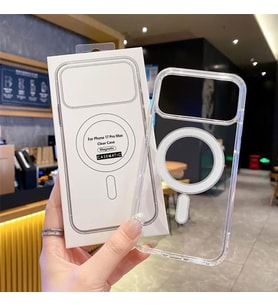 İphone 17Promax Uyumlu Kılıf Magsafe Wireless Kablosuz Şarj Destekli Sert Şeffaf Darbe Emici Kapak