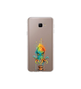 Samsung Galaxy J4 Core ile uyumlu Splash ahtapot tasarımlı şeffaf silikon kılıf