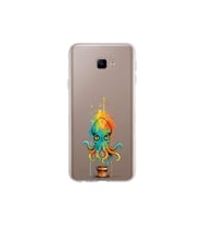 Samsung Galaxy J4 Core ile uyumlu Splash ahtapot tasarımlı şeffaf silikon kılıf