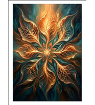 Altın Mandala Işıklı Soyut Desen Dekoratif Kanvas - Mdf Ahşap Tablo