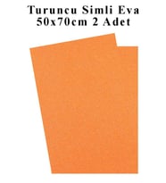 Turuncu Simli Eva 50x70 cm 2 Adet Simli Eva Süngeri Okul Kreş Anasınıfı Elişi Etkinlikleri