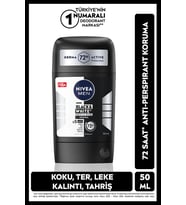NIVEA MEN Erkek Stick Deodorant Black&white Invisible Original 150ml, 72 Saat Anti-perspirant Ter Koruması