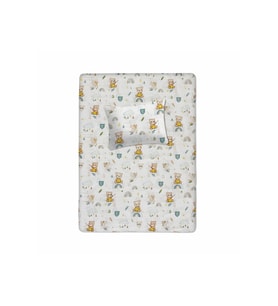 %100 Pamuklu Bebek Lastikli Çarşaf 70x130+20 Bebek Yastık Kılıfı 35x45