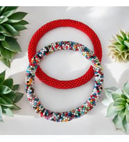 Chibeads Rengarenk ve Kırmızı Set Kadın Bileklik