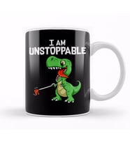 Funny I Am Unstoppable T Rex Dinosaur Grabber Pun Kupa Bardak Porselen