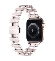 Apple Watch 7/8/9 41mm Kordon Merdiven Dizayn Metal Kordon 96 (Siy.Byz.Kareli Dsn.)