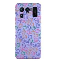 Xiaomi Mi11 Ultra Uyumlu Lansman Kılıf Hello Kitty Tasarımlı İçi Kadife Kapak-Lila (Şeffaf)