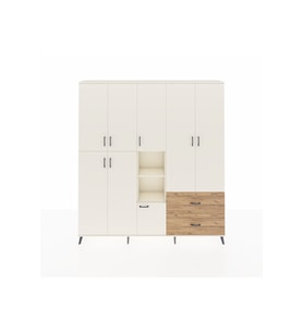 Arges Dolap 12 Raflı 2 Çekmeceli Tek Askılı 220x30x243 Aytaşı-Aytaşı/Çam